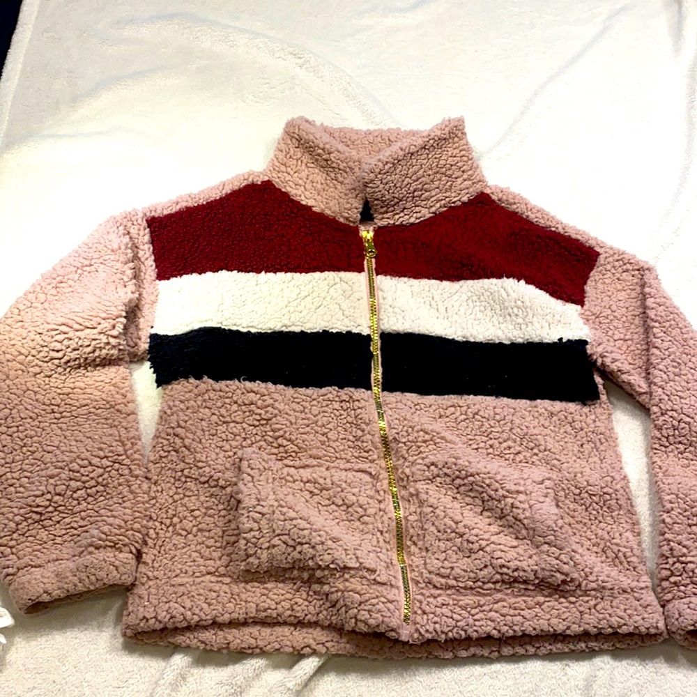 Love + Joy By FCT fuzzy jacket youth sz 14 L